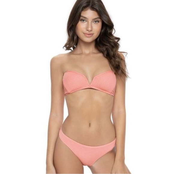 NWT PILYQ PQ CORAL COAST CHRISSY BANDEAU TOP - Picture 1 of 9
